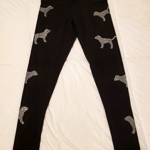 COPY - PINK Rhinestone Dog Yoga Pants Size Medium